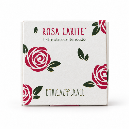 Rosa Carité latte struccante solido Ethical Grace nella confezione originale