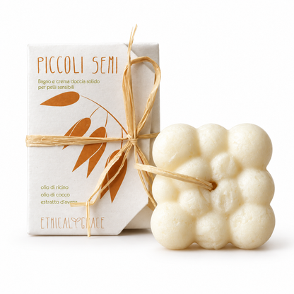 Piccoli Semi Ethical Grace, confezione e panetto su sfondo bianco